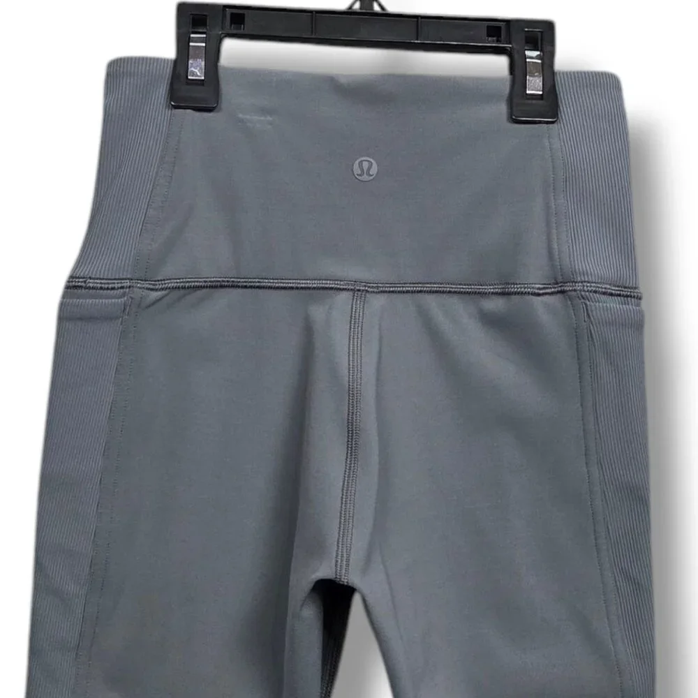 Lululemon Wunder Under High Rise Rib Tight Womens 4 Steam Blue‎ Luxtreme W5BKRSZ